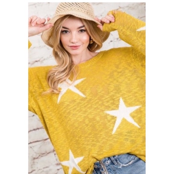 Star print distressed knit sweater - Picture 4 of 8